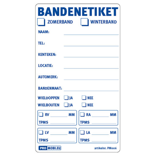 Bandenlabel/-etiket