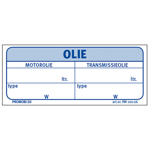 Werkplaatsetiket OLIE