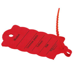 Sleutellabel met tie-rip, ROOD