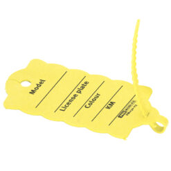 Sleutellabel met tie-rip, GEEL