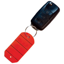 Sleutellabel met ring, ROOD