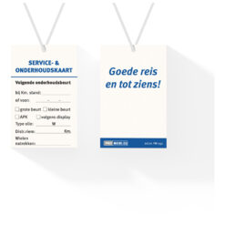 Onderhoudskaartje met touwtje