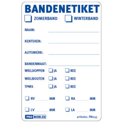 Bandenlabel/-etiket, klein model
