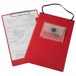 Werkorderhoes met papierklem, ROOD