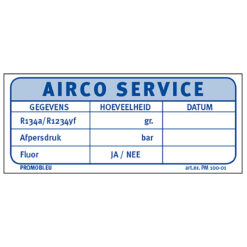 Werkplaatsetiket AIRCO