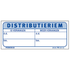 Werkplaatsetiket DISTRIBUTIERIEM