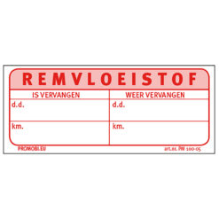 Werkplaatsetiket REMVLOEISTOF