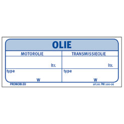 Werkplaatsetiket OLIE