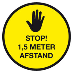 1,5 meter afstandsticker rond