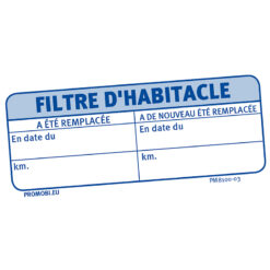 Werkplaatsetiket INTERIEURFILTER (FR)