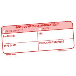 Werkplaatsetiket VERSNELLINGSBAK (FR)